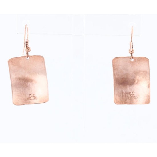 Handmade Certified Authentic Navajo Handstamped Real Handmade Copper Native American Earrings 371051341408