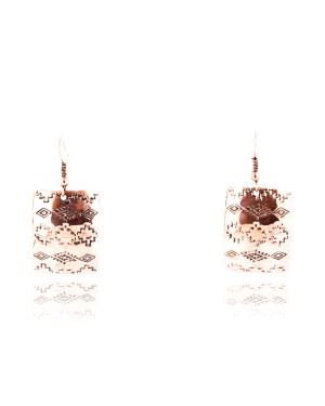 Handmade Certified Authentic Navajo Handstamped Real Handmade Copper Native American Earrings 371051341408