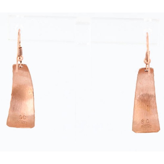 Handmade Certified Authentic Navajo Handstamped Real Handmade Copper Native American Earrings 371051868637