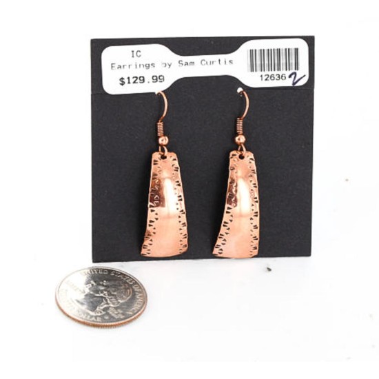 Handmade Certified Authentic Navajo Handstamped Real Handmade Copper Native American Earrings 371051868637