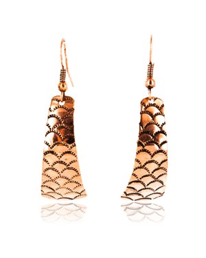 Handmade Certified Authentic Navajo Handstamped Real Handmade Copper Native American Earrings 371052399496