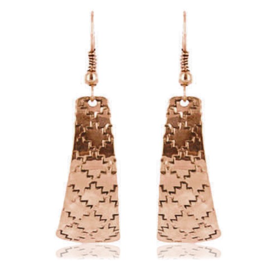 Handmade Certified Authentic Navajo Handstamped Real Handmade Copper Native American Earrings 371056291357