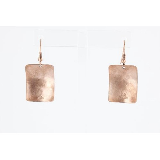 Handmade Certified Authentic Navajo Handstamped Real Handmade Copper Native American Earrings 371056545131