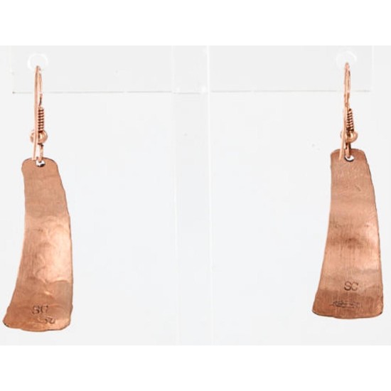 Handmade Certified Authentic Navajo Handstamped Real Handmade Copper Native American Earrings 371057505124