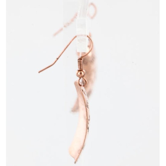 Handmade Certified Authentic Navajo Handstamped Real Handmade Copper Native American Earrings 371057636010