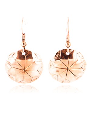 Handmade Certified Authentic Navajo Handstamped Real Handmade Copper Native American Earrings 390824599815