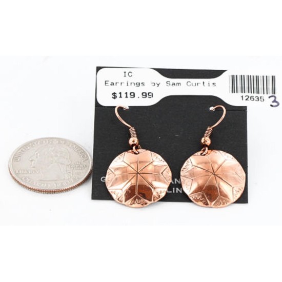 Handmade Certified Authentic Navajo Handstamped Real Handmade Copper Native American Earrings 390824599815