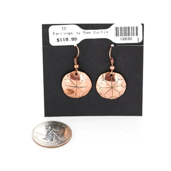 Handmade Navajo Handstamped Real Handmade Copper Native American Earrings 390829188858 Handmade Navajo Handstamped Real Handmade Copper Native American Earrings 390829188858