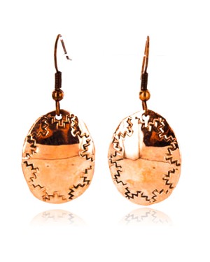 Handmade Certified Authentic Navajo Handstamped Real Handmade Copper Native American Earrings 390829936456