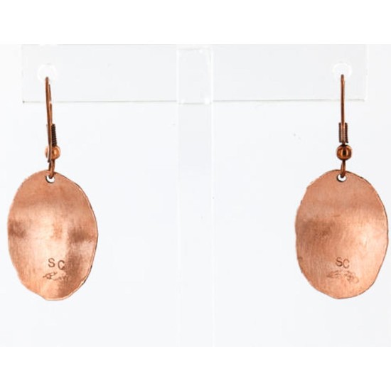 Handmade Certified Authentic Navajo Handstamped Real Handmade Copper Native American Earrings 390829936456