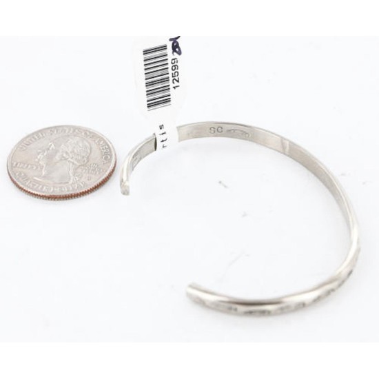 Handmade Certified Authentic Navajo Handstamped Real Handmade NICKEL Native American Bracelet 371019761833