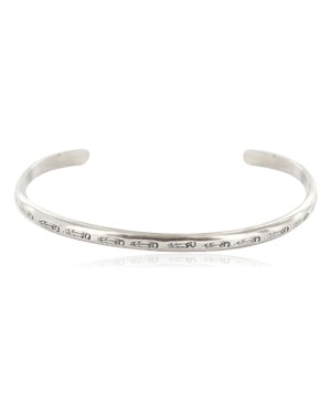 Handmade Certified Authentic Navajo Handstamped Real Handmade NICKEL Native American Bracelet 371019761833
