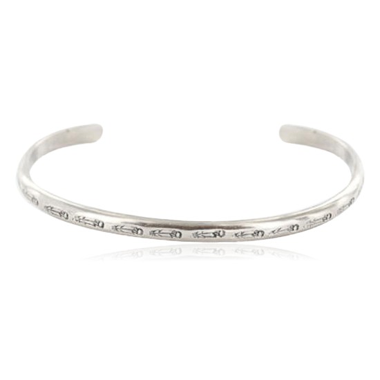 Handmade Certified Authentic Navajo Handstamped Real Handmade NICKEL Native American Bracelet 371019761833