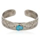Handmade Certified Authentic Navajo Horned Lizard Nickel Natural Turquoise Native American Bracelet 12796-5