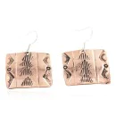 Handmade Navajo Mountain Pure Copper Dangle Native American Earrings 18169-1