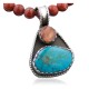 Handmade Certified Authentic Navajo Native .925 Sterling Silver Turquoise and Spiny Oyster Native American Necklace 390568625348