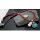 Handmade Certified Authentic Navajo Native .925 Sterling Silver Turquoise and Spiny Oyster Native American Necklace 390568625348