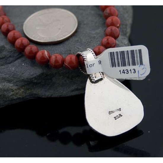 Handmade Certified Authentic Navajo Native .925 Sterling Silver Turquoise and Spiny Oyster Native American Necklace 390568625348