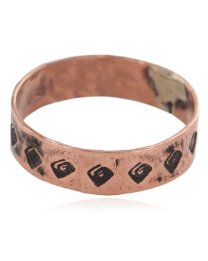 Handmade Certified Authentic Navajo Native American Pure Copper Ring 17091-1