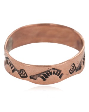 Handmade Certified Authentic Navajo Native American Pure Copper Ring 17091-3