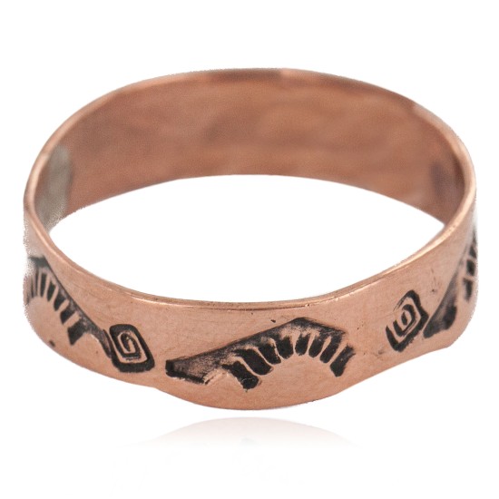 Handmade Certified Authentic Navajo Native American Pure Copper Ring 17091-3