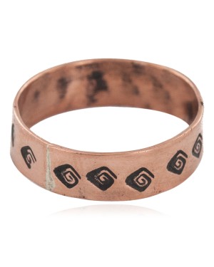 Handmade Certified Authentic Navajo Native American Pure Copper Ring 17091-7