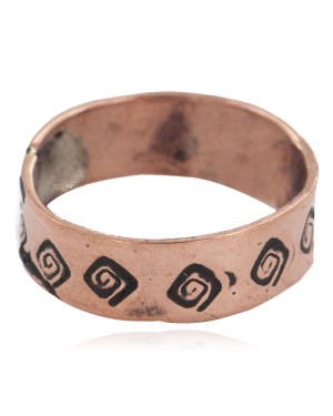 Handmade Certified Authentic Navajo Native American Pure Copper Ring 17094-1