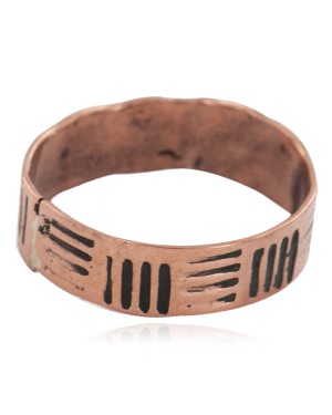 Handmade Certified Authentic Navajo Native American Pure Copper Ring Size 12 1/4 17091-4