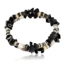 Handmade Navajo Natural Onyx and Heishi Native American Bracelet 390776437222