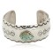Handmade Certified Authentic Navajo Natural Turquoise Nickel Native American Bracelet 12784-1