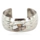Handmade Certified Authentic Navajo Natural White Buffalo Native American Nickel Bracelet 13137-20