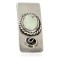 Handmade Certified Authentic Navajo Nickel and .925 Sterling Silver Natural Gaspeite Native American Money Clip 11249-3
