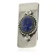 Handmade Navajo Nickel and .925 Sterling Silver Natural Lapis Native American Money Clip 11250-5 Handmade Navajo Nickel and .925 Sterling Silver Natural Lapis Native American Money Clip 11250-5