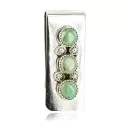 Handmade Navajo Nickel and .925 Sterling Silver Natural Turquoise Native American Money Clip 10526-1