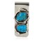 Handmade Certified Authentic Navajo Nickel and .925 Sterling Silver Natural Turquoise Native American Money Clip 10530-1