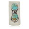 Handmade Certified Authentic Navajo Nickel and .925 Sterling Silver Natural Turquoise Native American Money Clip 11240-1