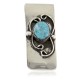 Handmade Certified Authentic Navajo Nickel and .925 Sterling Silver Natural Turquoise Native American Money Clip 11250-7 Handmade Certified Authentic Navajo Nickel and .925 Sterling Silver Natural Turquoise Native American Money Clip 11250-7