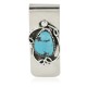 Handmade Certified Authentic Navajo Nickel and .925 Sterling Silver Natural Turquoise Native American Money Clip 11264-1