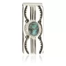 Handmade Navajo Nickel and .925 Sterling Silver Natural Turquoise Native American Money Clip 4 11238-10