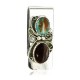 Handmade Certified Authentic Navajo Nickel and .925 Sterling Silver Natural Turquoise Tigers Eye Native American Money Clip 10525-7
