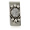 Handmade Certified Authentic Navajo Nickel and .925 Sterling Silver Natural White Buffalo Native American Money Clip 11249-2