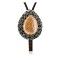 Handmade Certified Authentic Navajo Nickel Natural Jasper Native American Bolo Tie  24393-1