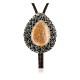 Handmade Certified Authentic Navajo Nickel Natural Jasper Native American Bolo Tie  24393-1