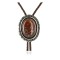 Handmade Certified Authentic Navajo Nickel Natural Jasper Native American Bolo Tie  24393-3
