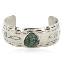 Handmade Certified Authentic Navajo Nickel Natural Turquoise Native American Bracelet 1 12784-9