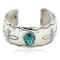 Handmade Certified Authentic Navajo Nickel Natural Turquoise Native American Bracelet 12784-10