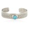 Handmade Certified Authentic Navajo Nickel Natural Turquoise Native American Bracelet 12796-14