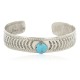 Handmade Certified Authentic Navajo Nickel Natural Turquoise Native American Bracelet 12796-14