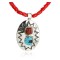 HANDMADE Certified Authentic Navajo Nickel Turquoise and CORAL Native American Necklace 371105467875