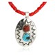 HANDMADE Certified Authentic Navajo Nickel Turquoise and CORAL Native American Necklace 371105467875